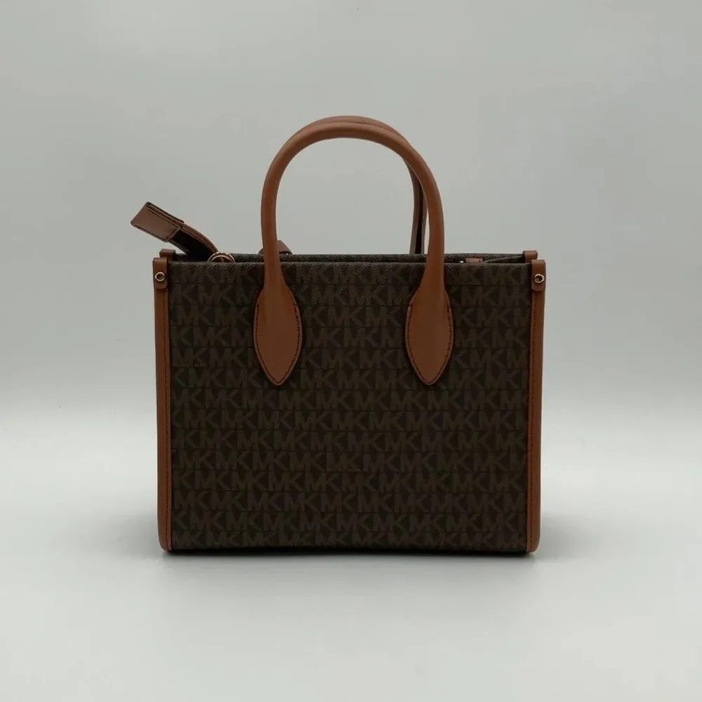 Michael Kors Mirella Sm Logo Brown Crossbody Bag New Ret $448 - Picture 6 of 11